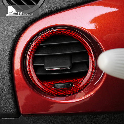 Carbon Fiber Air Conditioning Vent Trims For Fiat 500 /Abarth 595/595C/Abarth 695