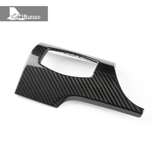Carbon Fiber Headlight Switch Frame Cover Trim For Ford Mustang (2015-2023)
