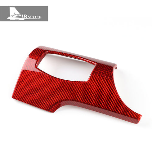 Carbon Fiber Headlight Switch Frame Cover Trim For Ford Mustang (2015-2023)