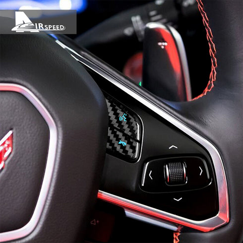 3PCS Carbon Fiber Steering Wheel Voice Button Trim For Corvette C8 2020-2022