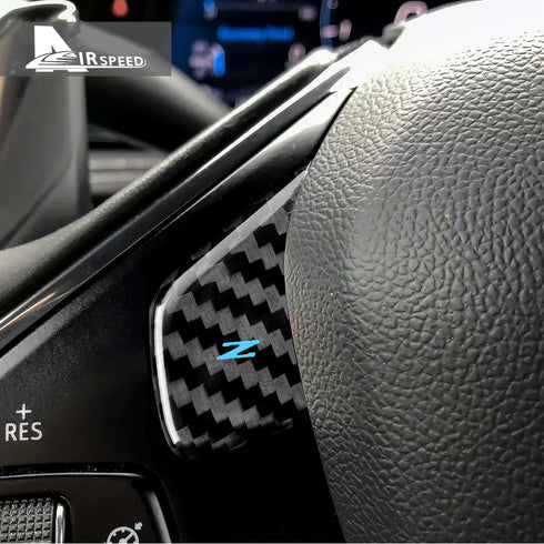 3PCS Carbon Fiber Steering Wheel Voice Button Trim For Corvette C8 2020-2022