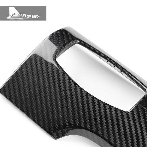 Carbon Fiber Headlight Switch Frame Cover Trim For Ford Mustang (2015-2023)