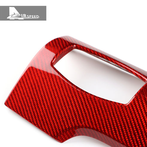 Carbon Fiber Headlight Switch Frame Cover Trim For Ford Mustang (2015-2023)