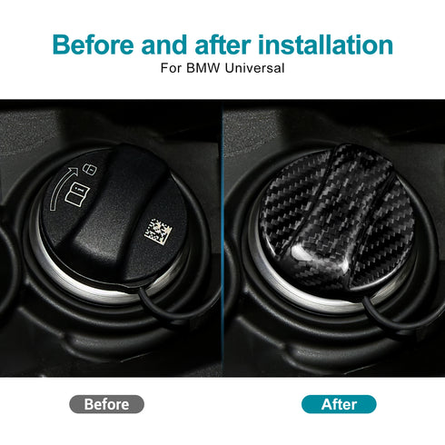 Dry Carbon Fiber Fuel Tank Switch Cover Trim For BMW