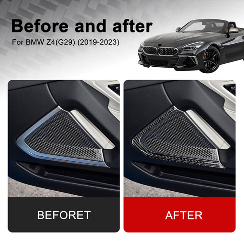 Carbon Fiber Door Audio Frame Trim For BMW Z4 G29 2019-2023