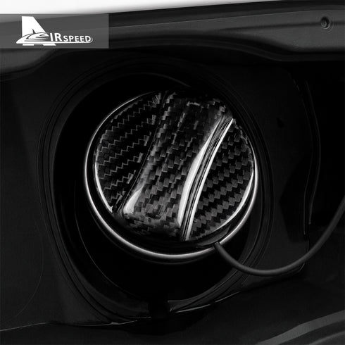 Carbon Fiber Fuel Tank Port Switch Cover Trim For BMW