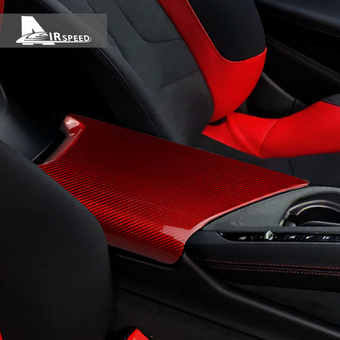 Carbon Fiber Armrest Cover Trim For Corvette C8 2020-2024