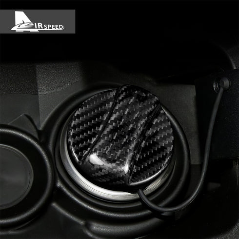 Carbon Fiber Fuel Tank Port Switch Cover Trim For BMW