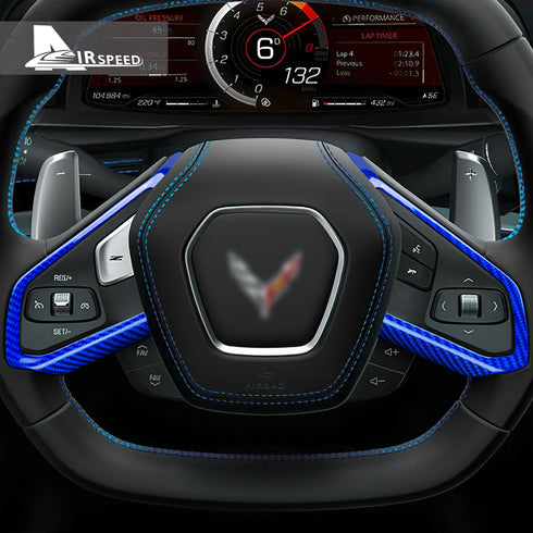 Carbon Fiber Steering Wheel Trim For Corvette C8 2020-2022