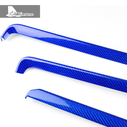 Carbon Fiber Dashboard Passenger Blue Trim Strip For Corvette C8 2020-2021