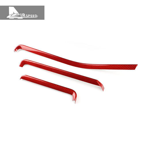 Carbon Fiber Dashboard Passenger Red Trim Strip For Corvette C8 2020-2021