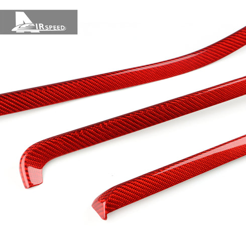 Carbon Fiber Dashboard Passenger Red Trim Strip For Corvette C8 2020-2021