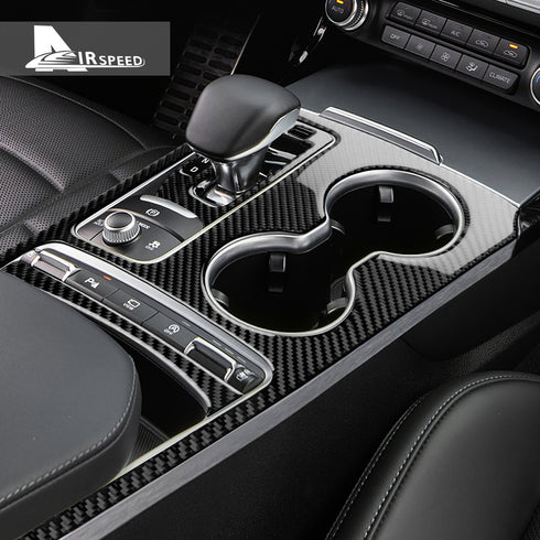 Carbon Fiber Gear Shifter Panel Bezel Trim For Kia Stinger 2019-2023