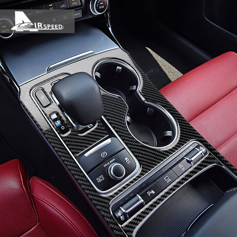 Carbon Fiber Gear Shifter Panel Bezel Trim For Kia Stinger 2019-2023