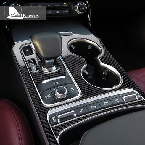 Carbon Fiber Gear Shifter Panel Bezel Trim For Kia Stinger 2019-2023