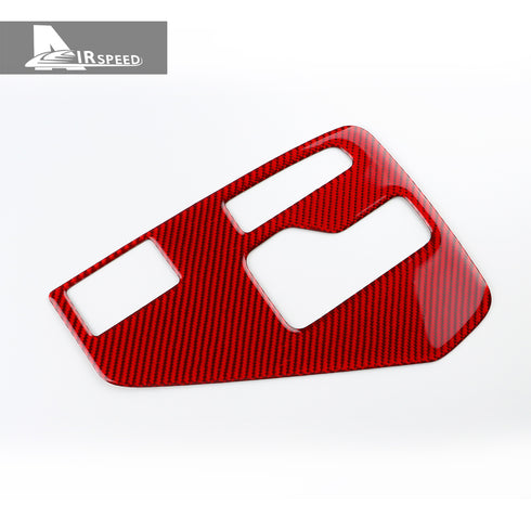 Carbon Fiber Shift Gear Panel Red Trim For Subaru Crosstrek Impreza 2024-2025