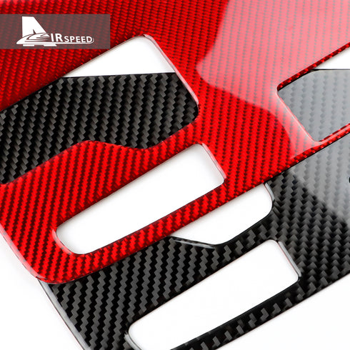 Carbon Fiber Shift Gear Panel Red Trim For Subaru Crosstrek Impreza 2024-2025