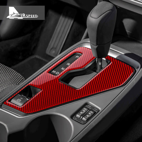 Carbon Fiber Shift Gear Panel Red Trim For Subaru Crosstrek Impreza 2024-2025