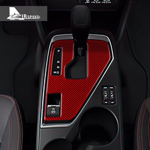 Carbon Fiber Shift Gear Panel Red Trim For Subaru Crosstrek Impreza 2024-2025