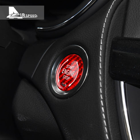Carbon Fiber Starter Button Red Trim For Corvette C8 2020-2021