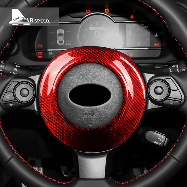 Carbon Fiber Steering Wheel Red Trim For Subaru Brz Toyota 86 2017-2024