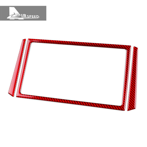 Central control screen frame-red carbon fiber