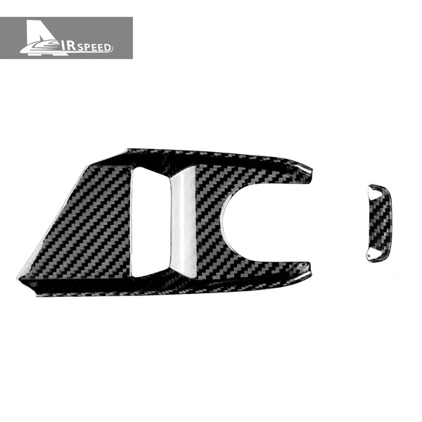 Mouse knob front and rear button frame - black hard carbon fiber