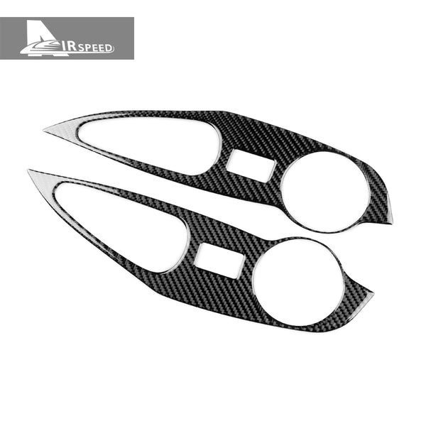 Carbon Fiber Rear Door Window Control Button Bezel Trim For Toyota Corolla Cross 2021-2024