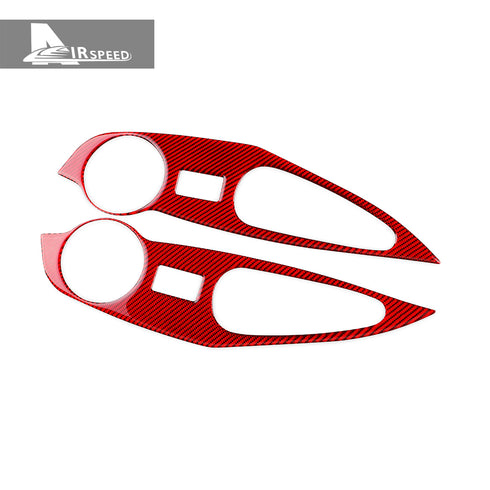 Carbon Fiber Rear Door Window Control Button Bezel Trim For Toyota Corolla Cross 2021-2024