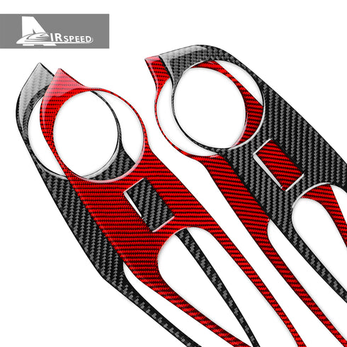 Carbon Fiber Rear Door Window Control Button Bezel Trim For Toyota Corolla Cross 2021-2024