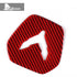 Steering wheel center trim-soft carbon fiber-red