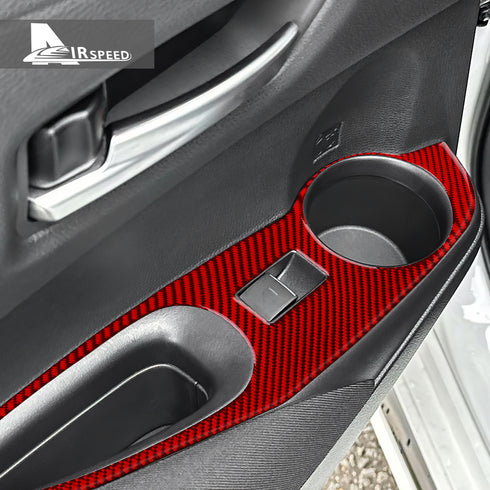 Carbon Fiber Rear Door Window Control Button Bezel Trim For Toyota Corolla Cross 2021-2024