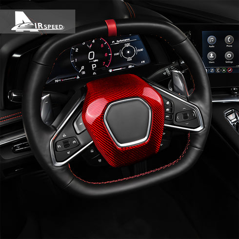 Steering wheel center airbag cover red 1