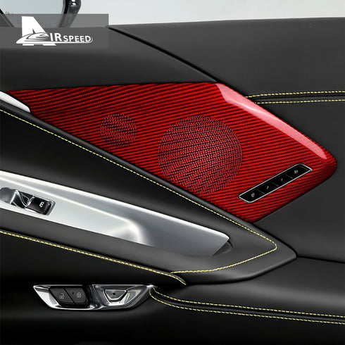 Carbon Fiber Door Audio Covers For Corvette C8 2020-2023
