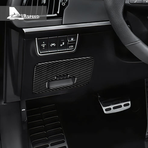 Carbon Fiber Driver's Seat Organizer Box Sticker For Kia Stinger 2019-2023