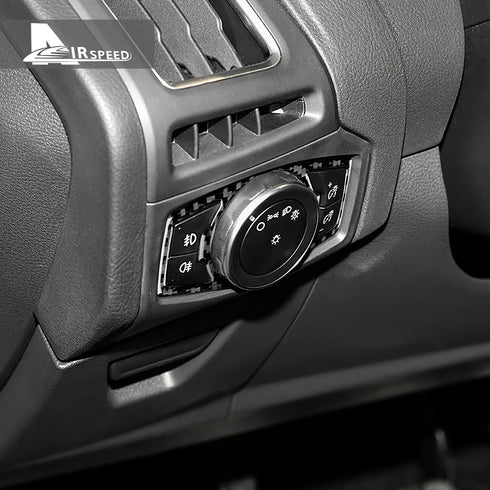 Carbon fiber decorative part for the outer frame of the headlight switch, suitable for Ford Focus