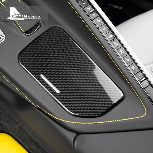 Gear Cup Cover Sticker (Left Hand Drive) - Black Hard Carbon Fiber