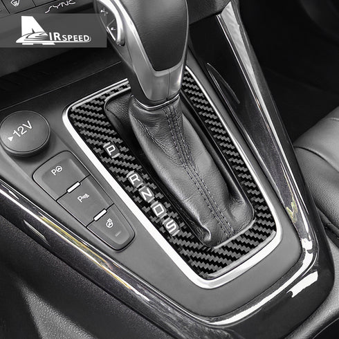Black carbon fiber gear shift panel decoration