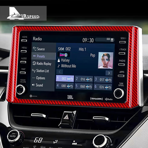 Central control screen frame-red carbon fiber 1