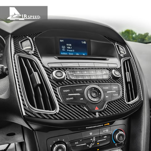 Carbon fiber central control panel decoration for Focus
