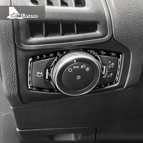 Carbon fiber decorative part for the outer frame of the headlight switch, suitable for Ford Focus