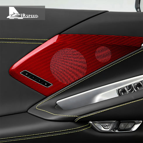 Carbon Fiber Door Audio Covers For Corvette C8 2020-2023