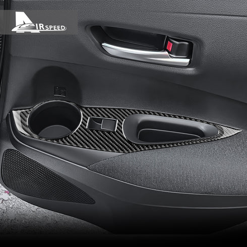 Carbon Fiber Rear Door Window Control Button Bezel Trim For Toyota Corolla Cross 2021-2024