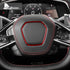 Steering wheel center frame-trim-soft carbon fiber-red