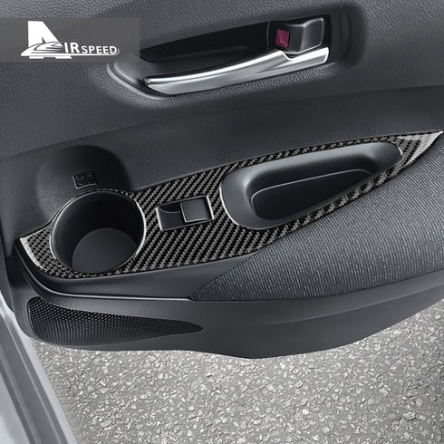 Carbon Fiber Rear Door Window Control Button Bezel Trim For Toyota Corolla Cross 2021-2024