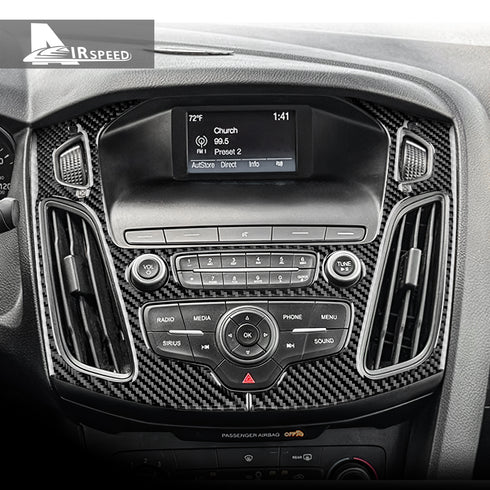 Carbon fiber central control panel decoration for Focus