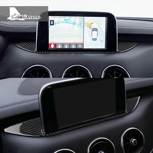 Central control 10.25 inch screen base sticker (left hand drive) - black carbon fiber