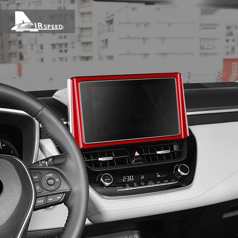 Central control screen frame-red carbon fiber 2