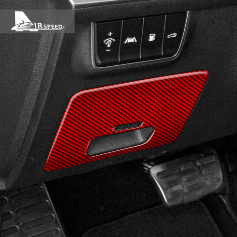 Driver's Seat Storage Box Sticker - Red Carbon Fiber