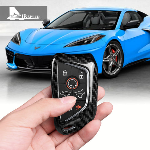 Dry Carbon Fiber Car Key Protective Cover For Corvette C8